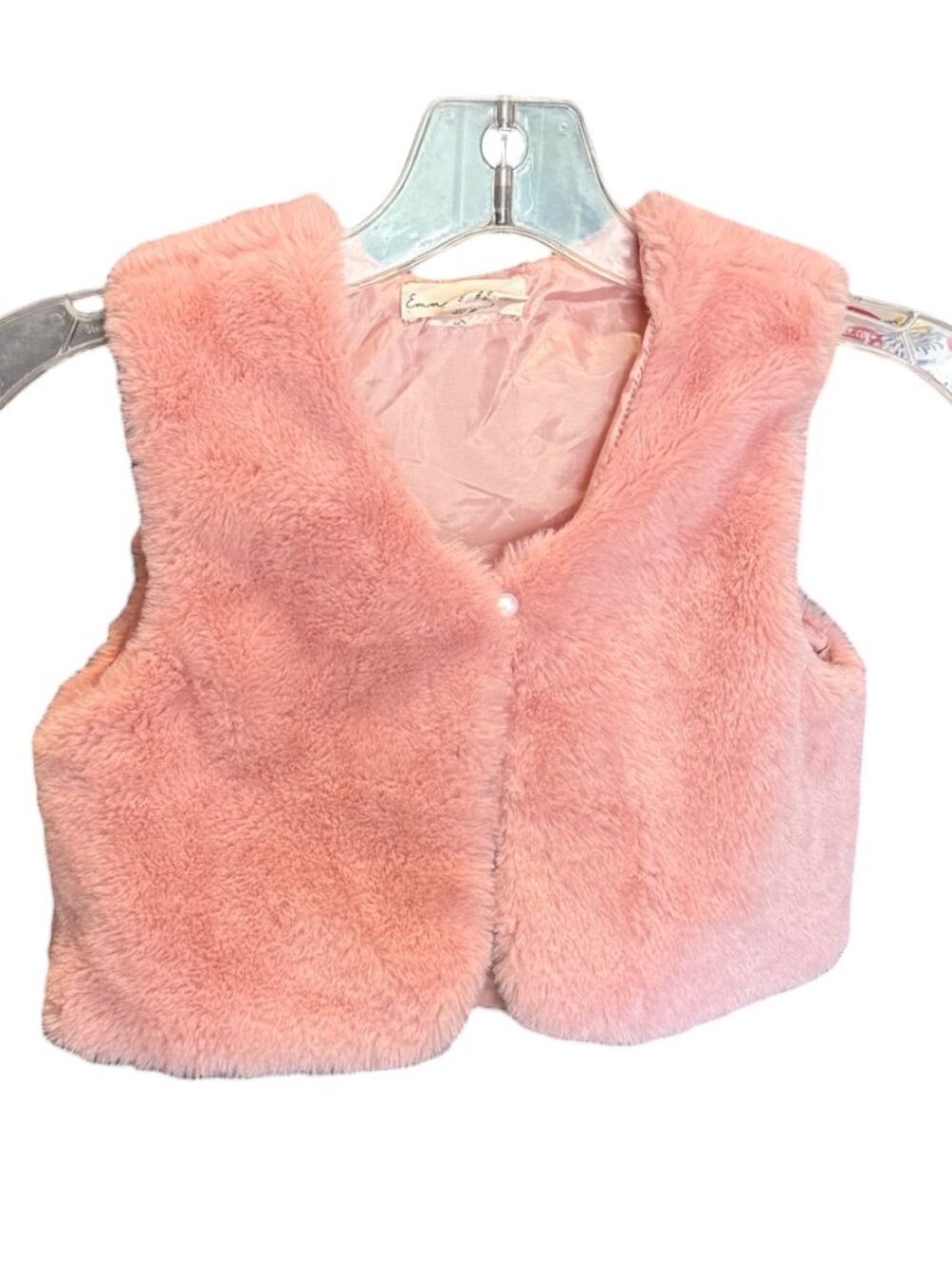 Emma & Elsa Girl's Pink Faux Fur Vest Size 6 Balletcore
